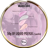 LIQUID POLYGEL Raspberry Parfait 25g/50g. Skystas poligelis su blizgučiais