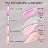 LIQUID POLYGEL Lychee Mousse 25g/50g. Skystas poligelis su blizgučiais